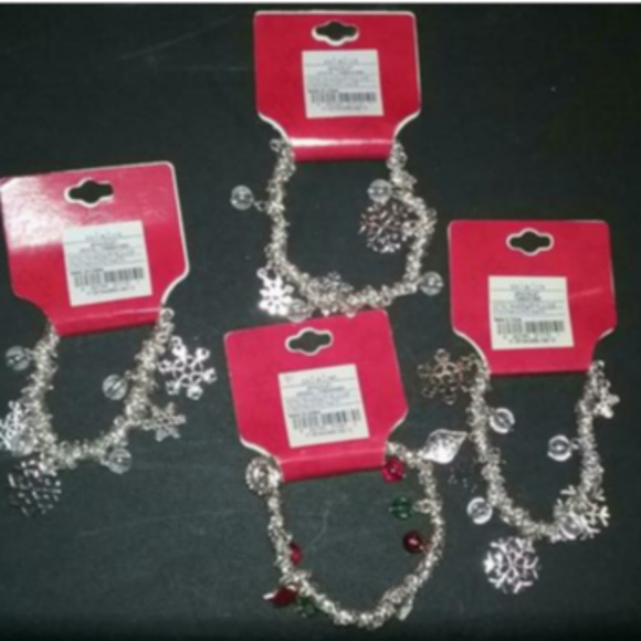 4 New Stretch Happy Holidays Bracelets - Picture 2 of 2
